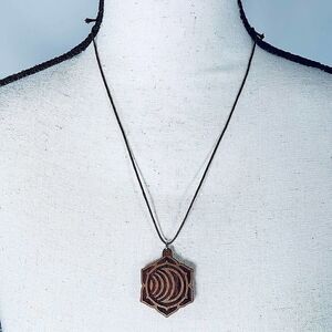 Mandala Crescent Moon Laser Etched Necklace